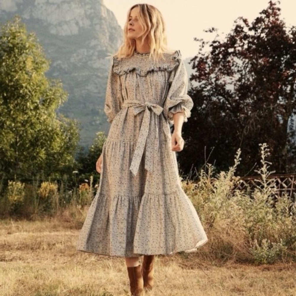 DOEN Mountain dress in cream California wildflower XS